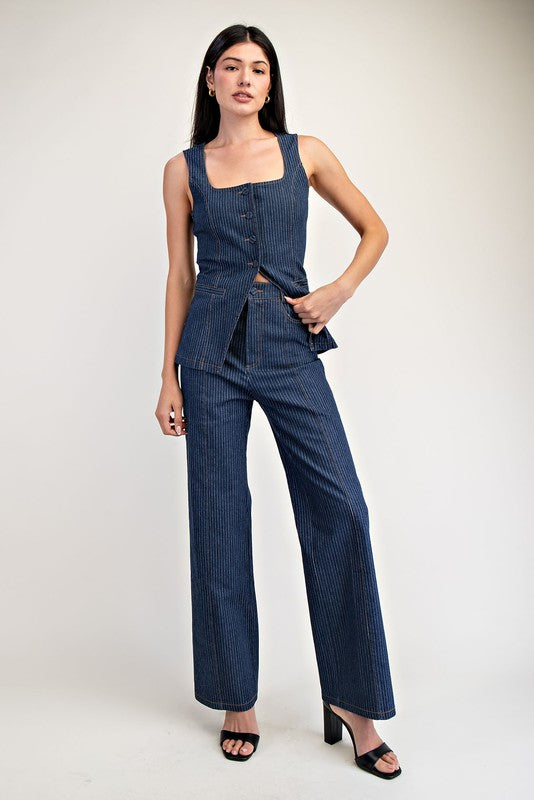 CHALECO A RAYAS DE MEZCLILLA, LUAR BOUTIQUE MX 4