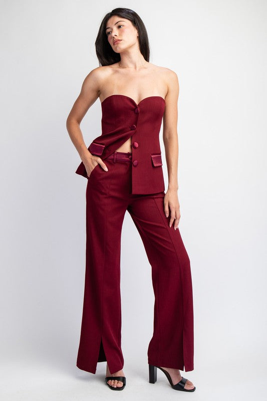 Pantalón formal tinto