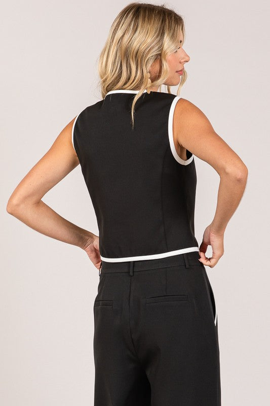 Saco negro con contraste