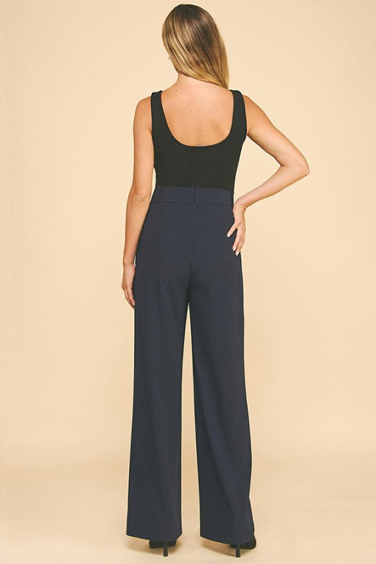 Pantalón con pinzas, Azul Marino