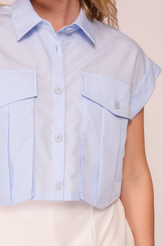 Crop top camo azul / kaki