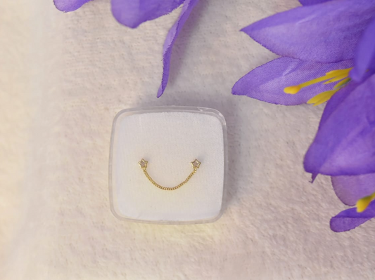 Broquel cadena estrella, oro 10k