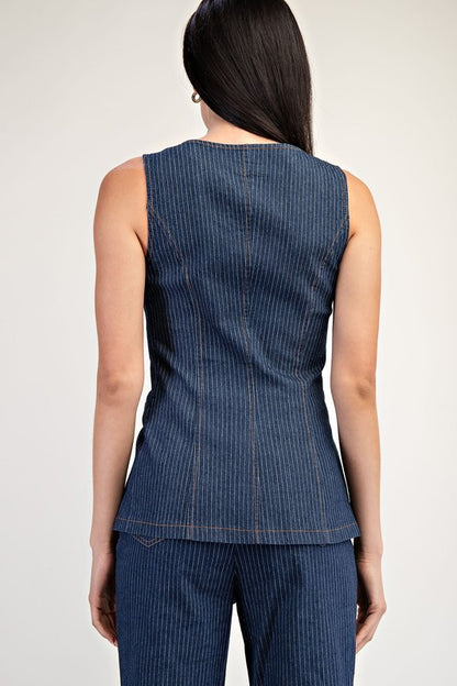 CHALECO A RAYAS DE MEZCLILLA, LUAR BOUTIQUE MX 3