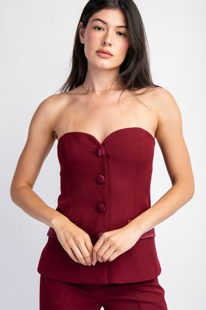 CHALECO STRAPLESS TINTO, LUAR BOUTIQUE MX 