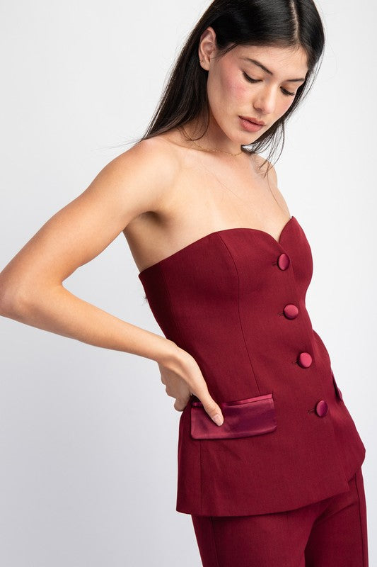 CHALECO STRAPLESS TINTO, LUAR BOUTIQUE MX 2