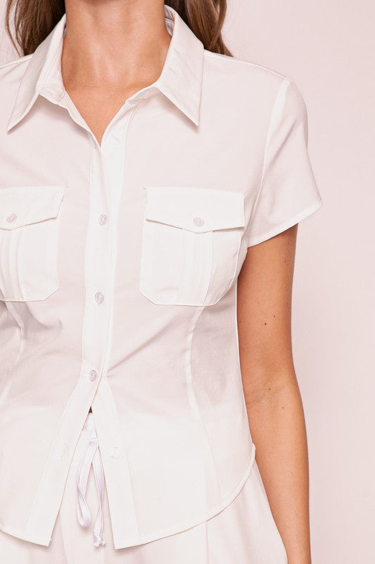Camisa manga corta blanco