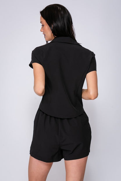 Camisa manga corta negro