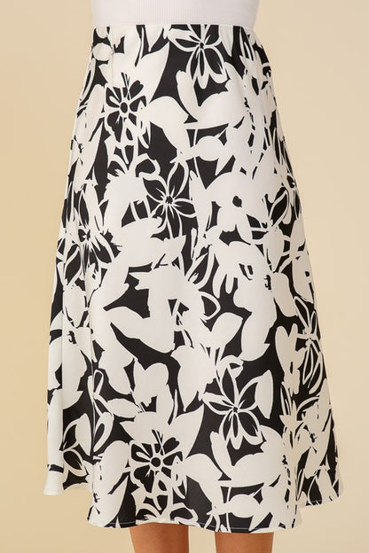Falda satinada black & white