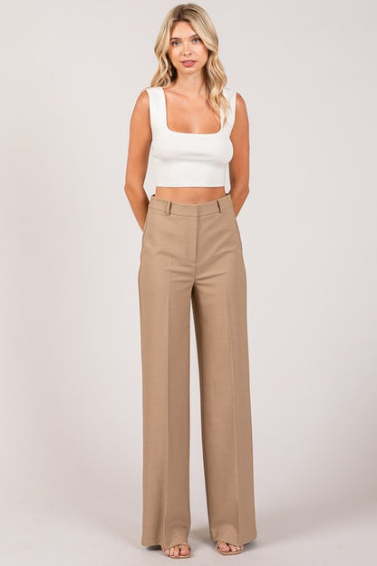 Pantalon wide leg natural