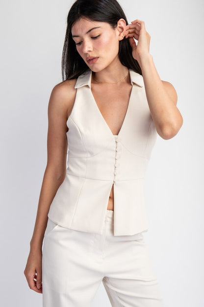 Saco ivory con botones, Luar Boutique Mx