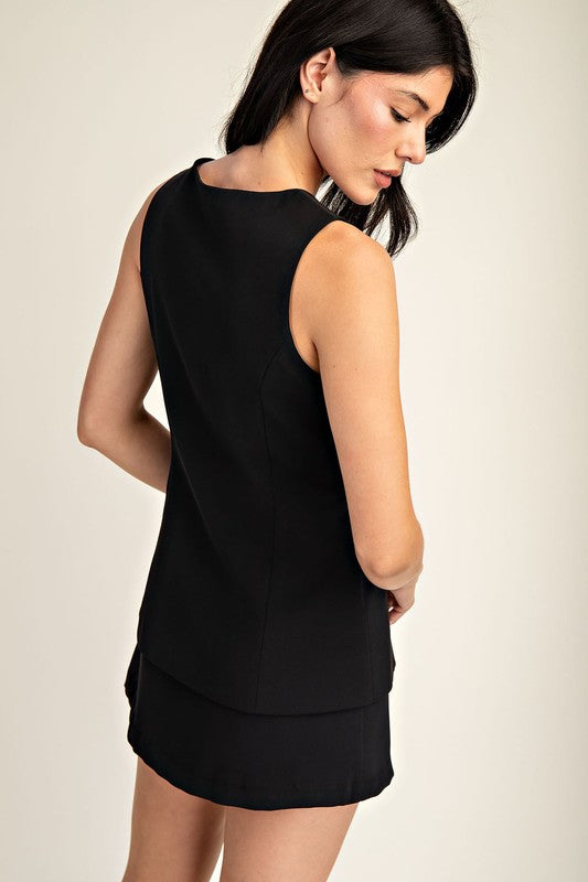 Vestido formal saco y falda color negro, luar boutique mx 3