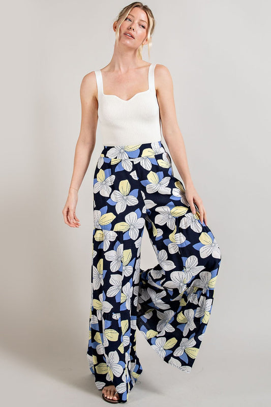 Daisy - Pantalon Flores Wide Leg