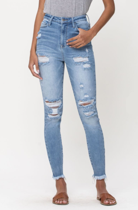 Ely - Pantalón Skinny Deshilachado